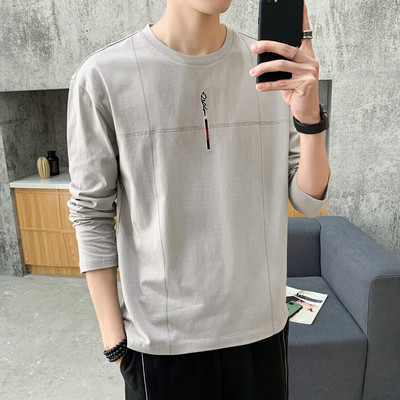 Ανδρική casual μπλούζα με επιγραφή και στρογγυλή λαιμόκοψη