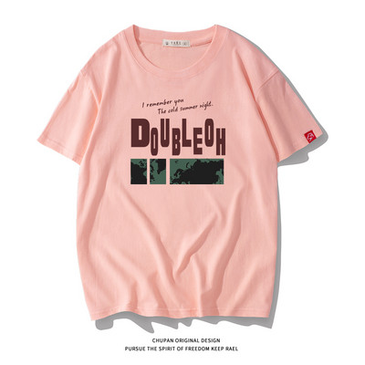 Ανδρικό μπλουζάκι με επιγραφή και κοντά μανίκια