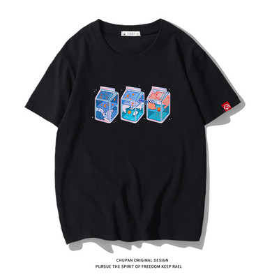 Ανδρικό μπλουζάκι με επιγραφή και κοντά μανίκια