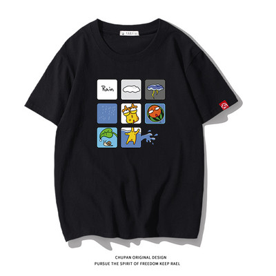 Ανδρικό μπλουζάκι με επιγραφή και κοντά μανίκια