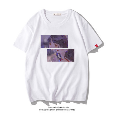 Ανδρικό μπλουζάκι με επιγραφή και κοντά μανίκια