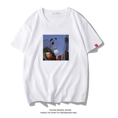 Ανδρικό μπλουζάκι με επιγραφή και κοντά μανίκια