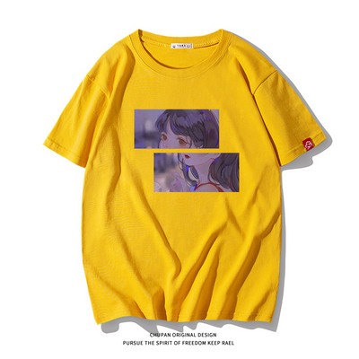 Ανδρικό μπλουζάκι με επιγραφή και κοντά μανίκια