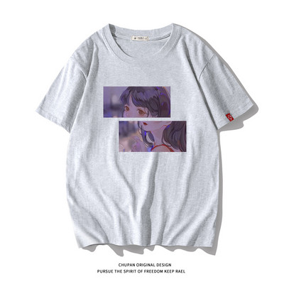 Ανδρικό μπλουζάκι με επιγραφή και κοντά μανίκια