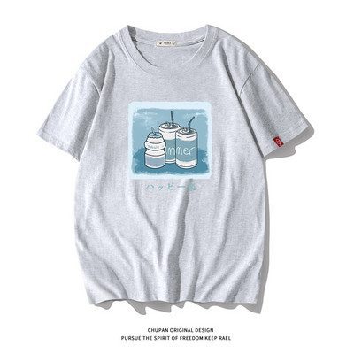 Ανδρικό μπλουζάκι με επιγραφή και κοντά μανίκια