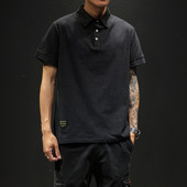 Bluză bărbătească model uni cu mâneci scurte și guler clasic