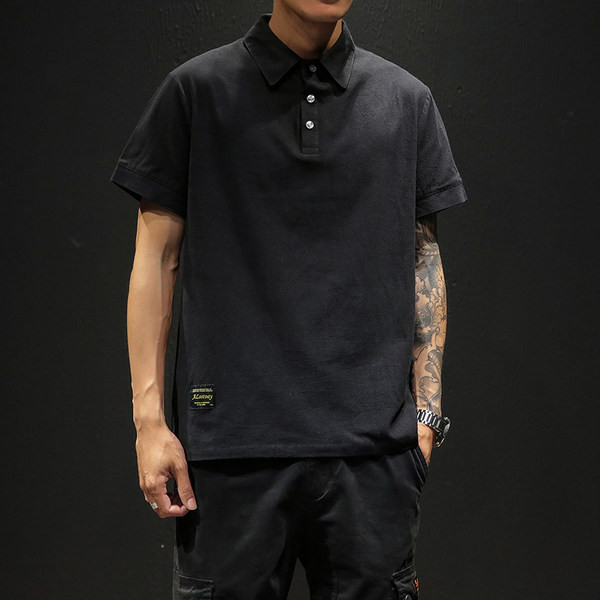 Bluză bărbătească model uni cu mâneci scurte și guler clasic