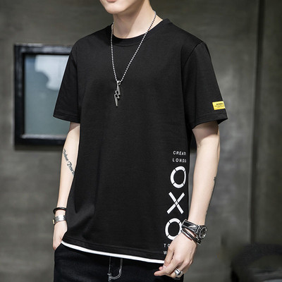 Ανδρικό μπλουζάκι απλό μοντέλο με οβάλ λαιμόκοψη