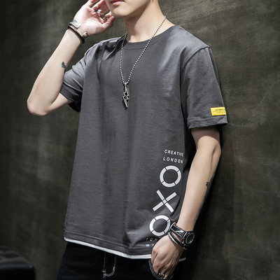 Ανδρικό μπλουζάκι απλό μοντέλο με οβάλ λαιμόκοψη