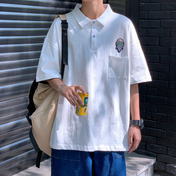 Ανδρική μπλούζα φαρδιά με χρωματιστώ απλικέ