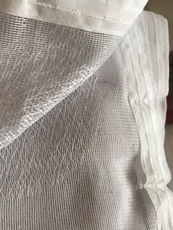 Перде дантела с ширит лента 150x300 cm, 100% Полиестер, Бял цвят