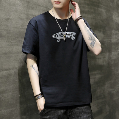 Tricou barbatesc model nou cu decolteu oval si maneci scurte - mai multe culori