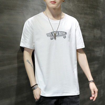 Tricou barbatesc model nou cu decolteu oval si maneci scurte - mai multe culori