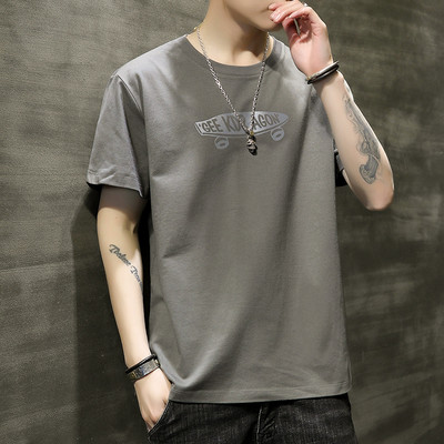 Tricou barbatesc model nou cu decolteu oval si maneci scurte - mai multe culori