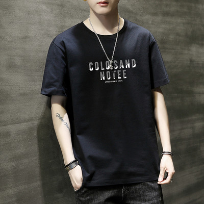 Tricou barbatesc model nou cu decolteu oval si maneci scurte - mai multe culori