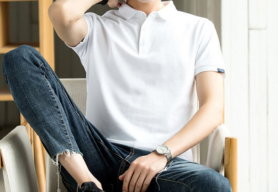 Tricou barbatesc cu nasturi si guler clasic