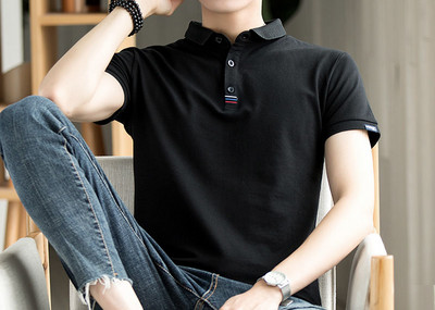 Tricou barbatesc cu nasturi si guler clasic