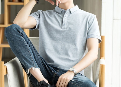 Tricou barbatesc cu nasturi si guler clasic