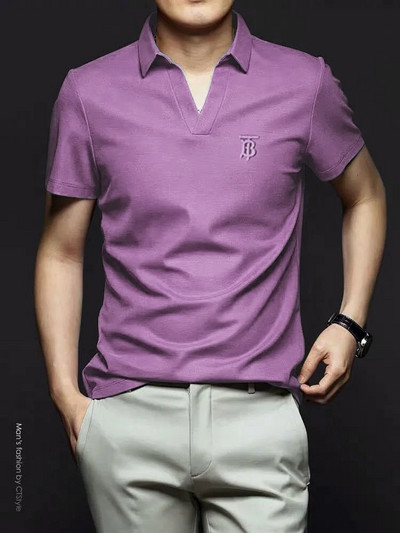 Bluza barbatesta cu broderie si guler clasic