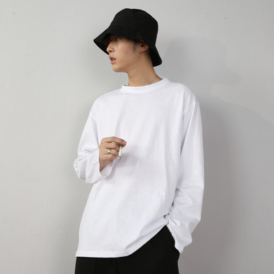 Bluză casual pentru bărbați cu mâneci lungi în alb și negru