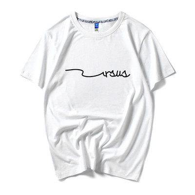 Moderna muška majica s printom i kratkim rukavima u bijeloj i crnoj boji