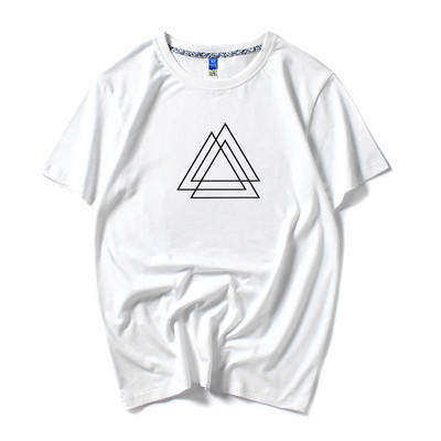 Moderna muška majica s printom i kratkim rukavima u bijeloj i crnoj boji