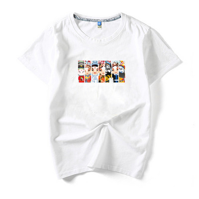 Moderna muška majica s printom i kratkim rukavima u bijeloj i crnoj boji