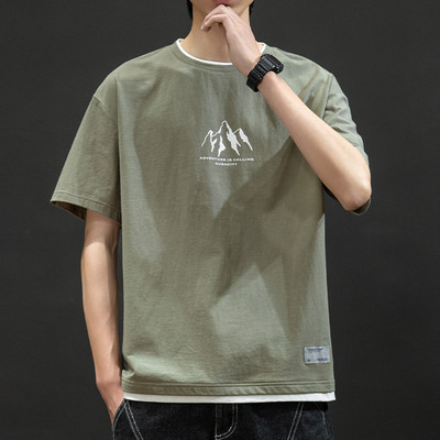 Tricou casual barbatesc cu decolteu oval si maneci scurte in mai multe culori