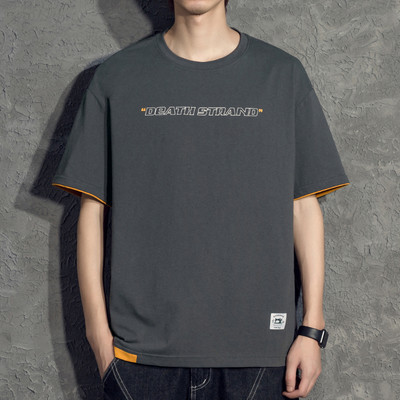 Tricou casual barbatesc cu decolteu oval si maneci scurte in mai multe culori