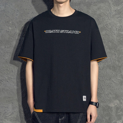 Tricou casual barbatesc cu decolteu oval si maneci scurte in mai multe culori