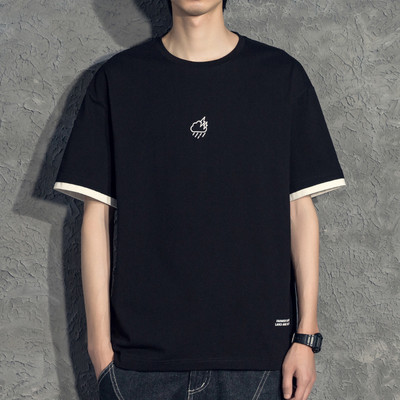 Tricou casual barbatesc cu decolteu oval si maneci scurte in mai multe culori