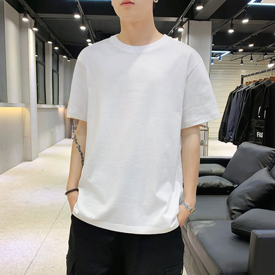 Tricou casual barbatesc cu decolteu oval - model uni