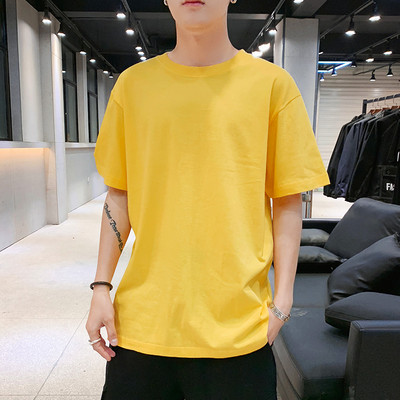 Tricou casual barbatesc cu decolteu oval - model uni