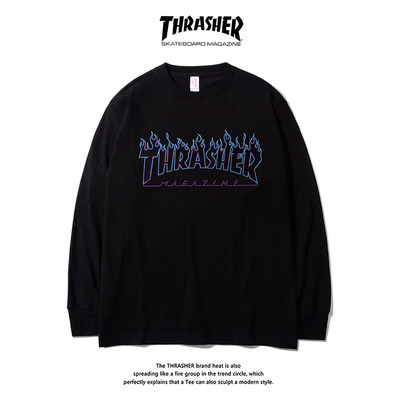 Bluză casual bărbătească cu imprimeu și mâneci lungi