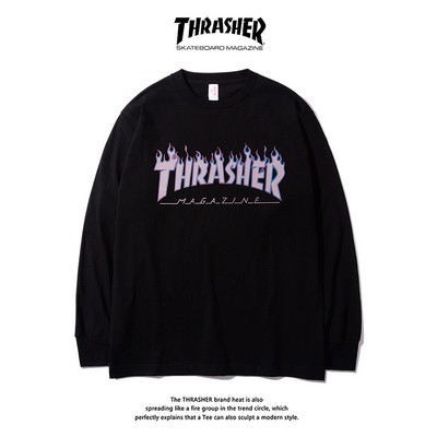 Bluză casual bărbătească cu imprimeu și mâneci lungi