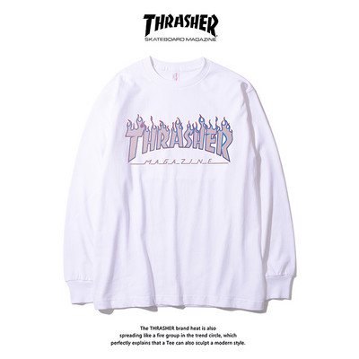 Bluză casual bărbătească cu imprimeu și mâneci lungi