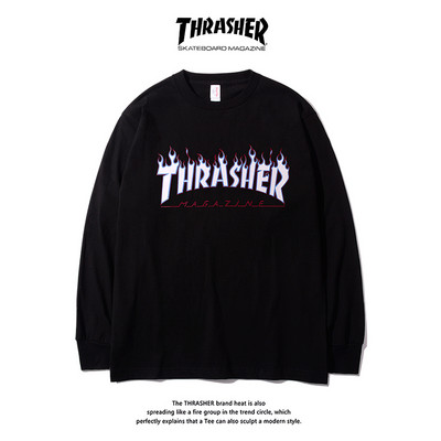 Bluză casual bărbătească cu imprimeu și mâneci lungi