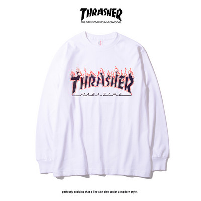 Bluză casual bărbătească cu imprimeu și mâneci lungi