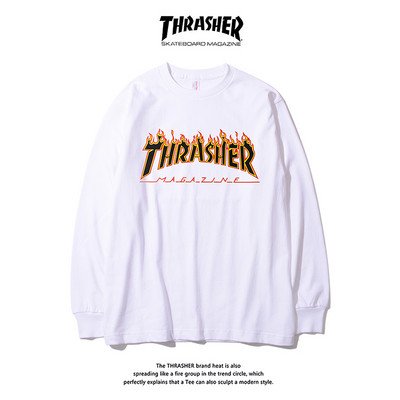 Bluză casual bărbătească cu imprimeu și mâneci lungi