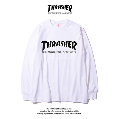 Bluză casual bărbătească cu imprimeu și mâneci lungi