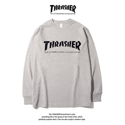 Bluză casual bărbătească cu imprimeu și mâneci lungi