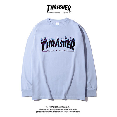 Bluză casual bărbătească cu imprimeu și mâneci lungi