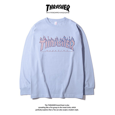 Bluză casual bărbătească cu imprimeu și mâneci lungi