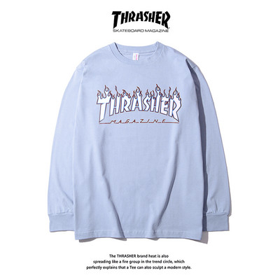 Bluză casual bărbătească cu imprimeu și mâneci lungi