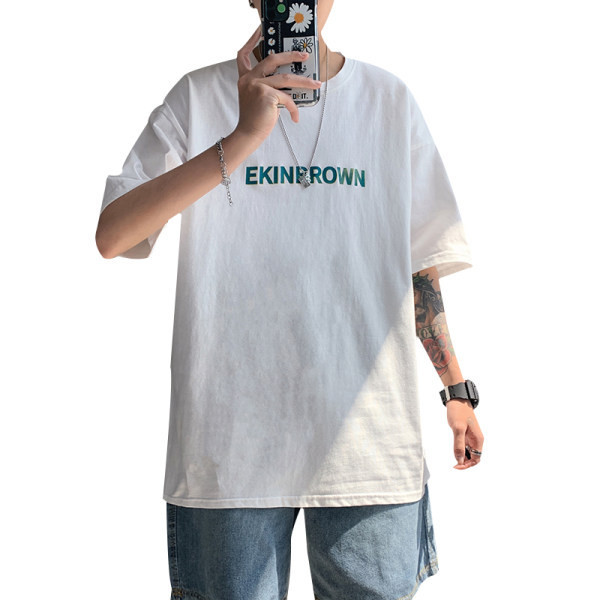 Tricou casual barbatesc cu maneci scurte si decolteu oval