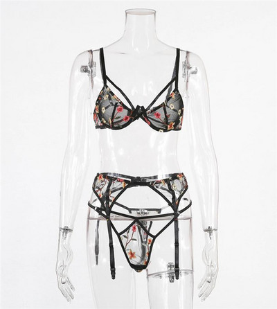 Set intim de ultimă generație pentru femei, cu broderie din două piese