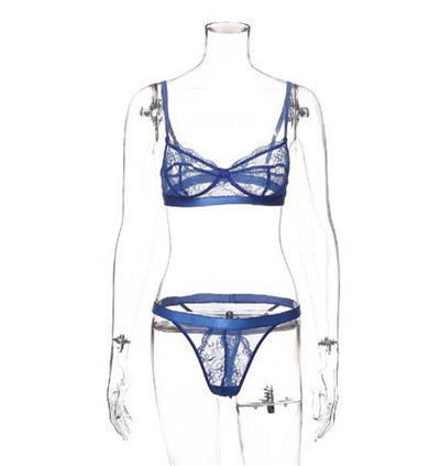 Κομψό γυναικείο σετ - στρινγκ και σουτιέν με δαντέλα