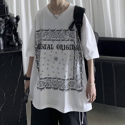 Ležerna muška majica s okruglim izrezom - široki model