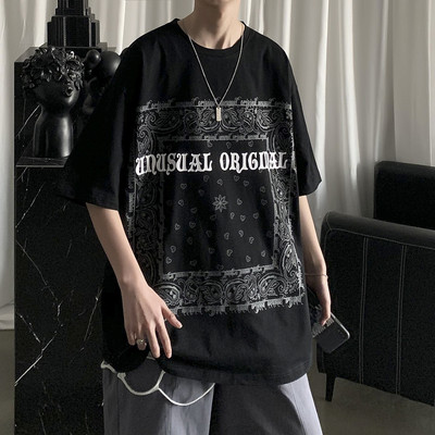 Ležerna muška majica s okruglim izrezom - široki model