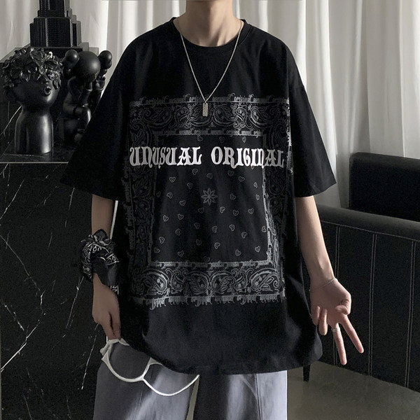 Ležerna muška majica s okruglim izrezom - široki model